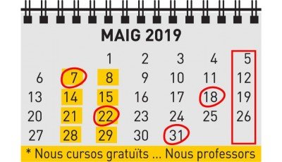 CALENDARI agenda Maig